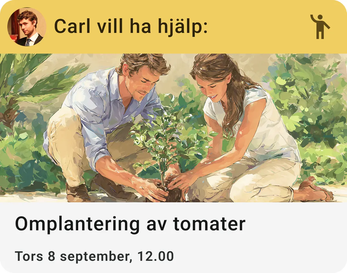 Carl vill ha hjälp med omplantering av tomater